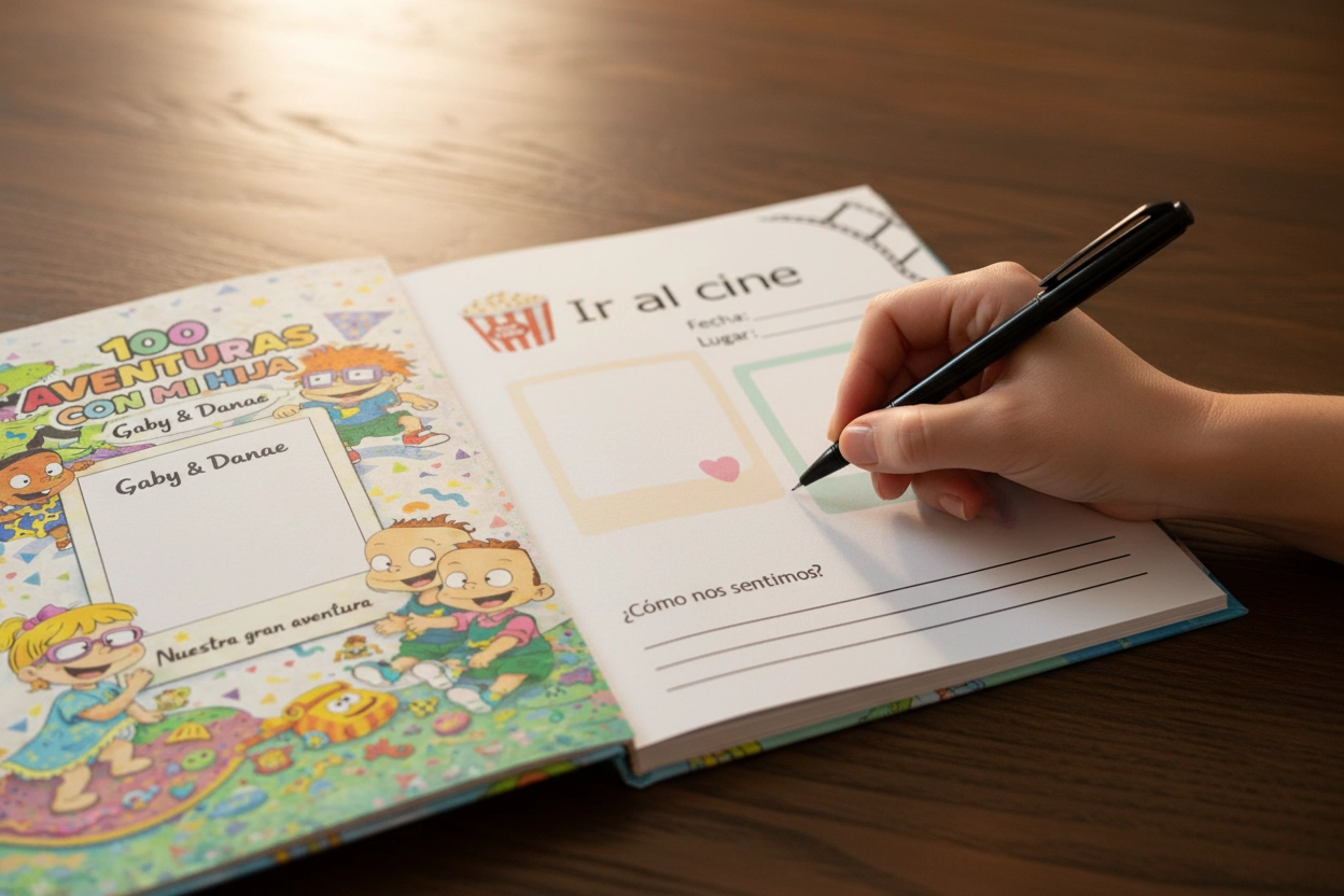 Álbum familiar abierto con fotos